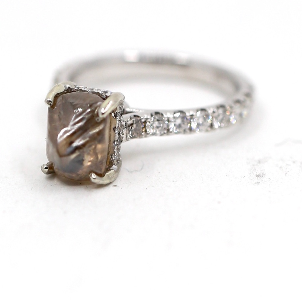 5.14 Carat Rough Diamond Engagement Ring - Picture 9 of 10